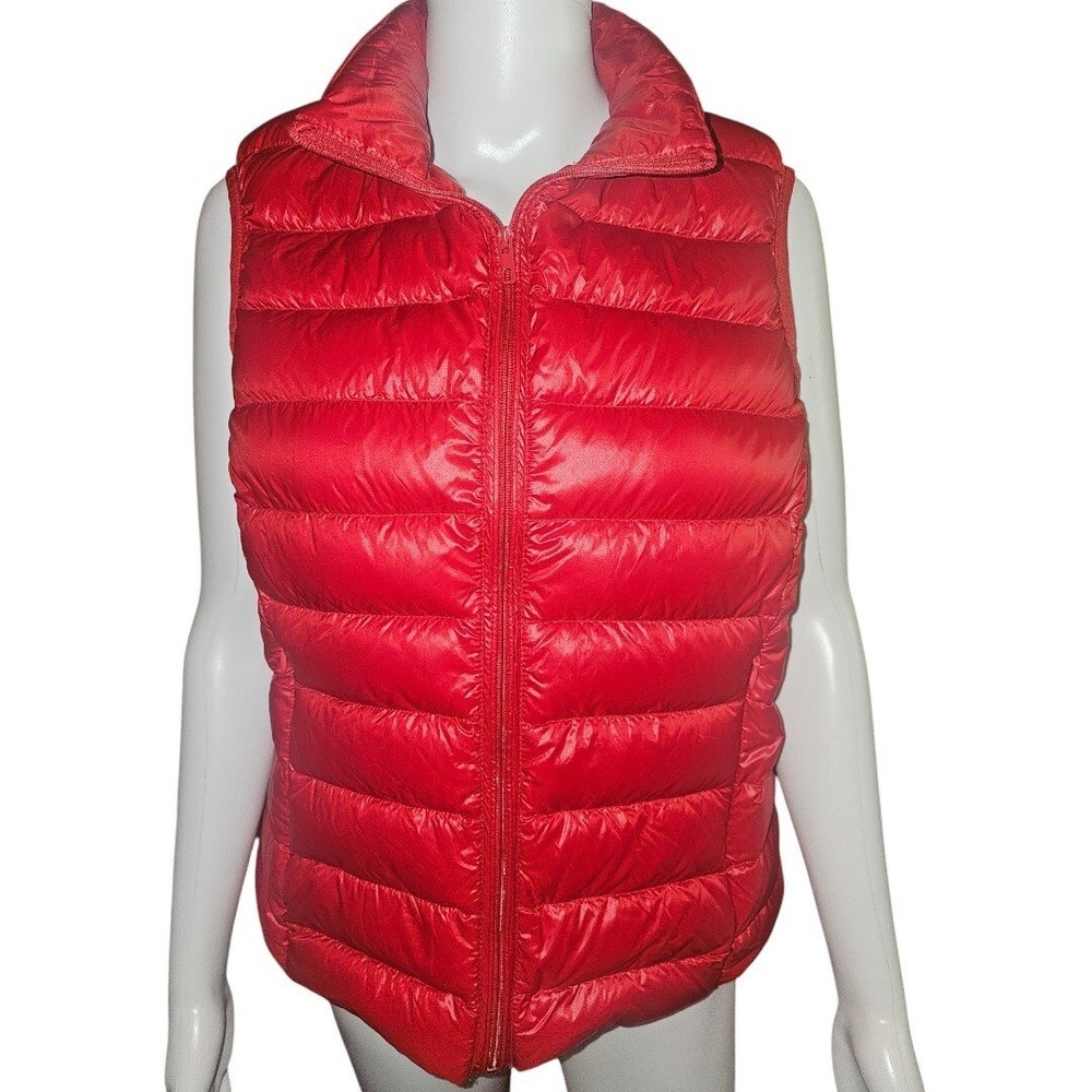 Daily Thread Womens Vest Quilted Puffer Sleeveless Red Lightweight L